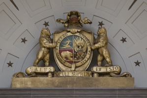 313-8558 Jefferson City - Seal of Missouri over the entrance